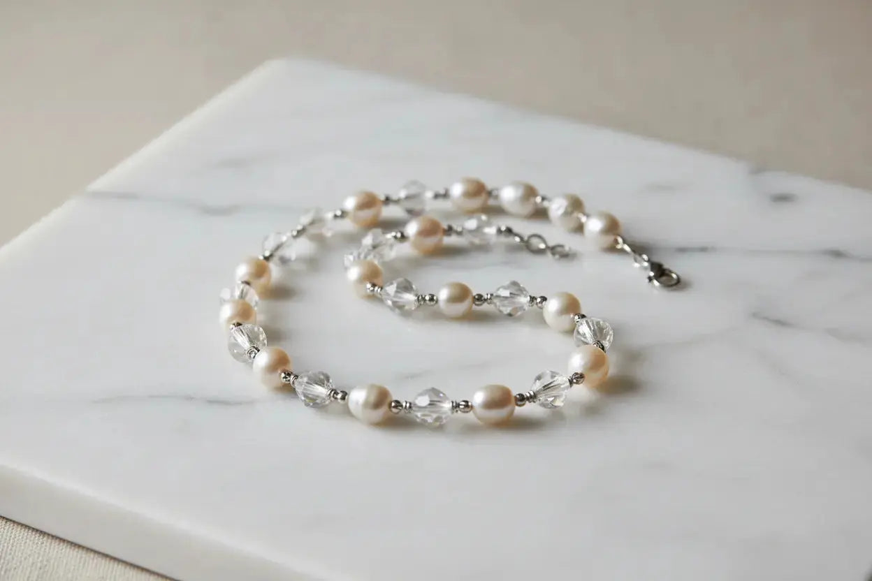 Crystal & Pearls Bracelet - Miya Atelier