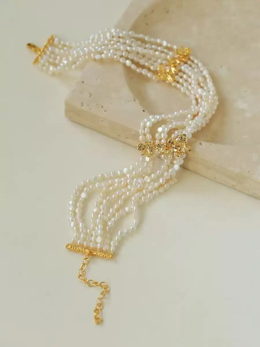 Natural Freshwater Pearl Choker | French Vintage Multi-Layer Necklace Miya Atelier-Shenzhen