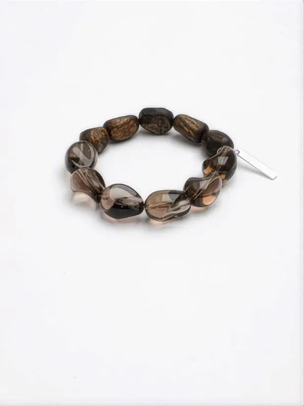 The Agarwood & Smoky Quartz Bracelet Miya Atelier