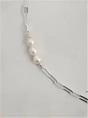 Silver Chain & Moon Drop Necklace Miya Atelier