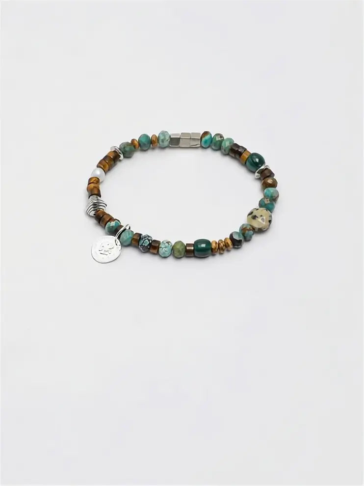 Golden Amber & Turquoise Bracelet Miya Atelier