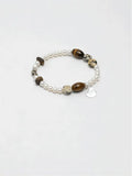 Moon Amber & Speckled Silver Bracelet Miya Atelier