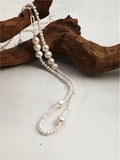 Slender Moon & Silver Link Necklace Miya Atelier