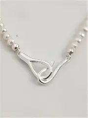Slender Moon & Silver Link Necklace Miya Atelier
