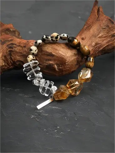 Golden Amber & Speckled Citrine Bracelet Miya Atelier