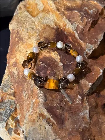 Tiger Grain & Smoky Moon Bracelet Miya Atelier