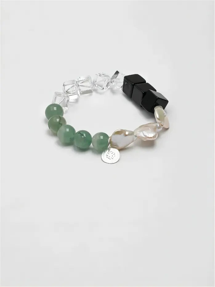 Jade Glow & Moon Crystal Bracelet Miya Atelier