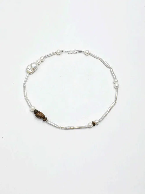 Baroque Agarwood Pearl Necklace Miya Atelier