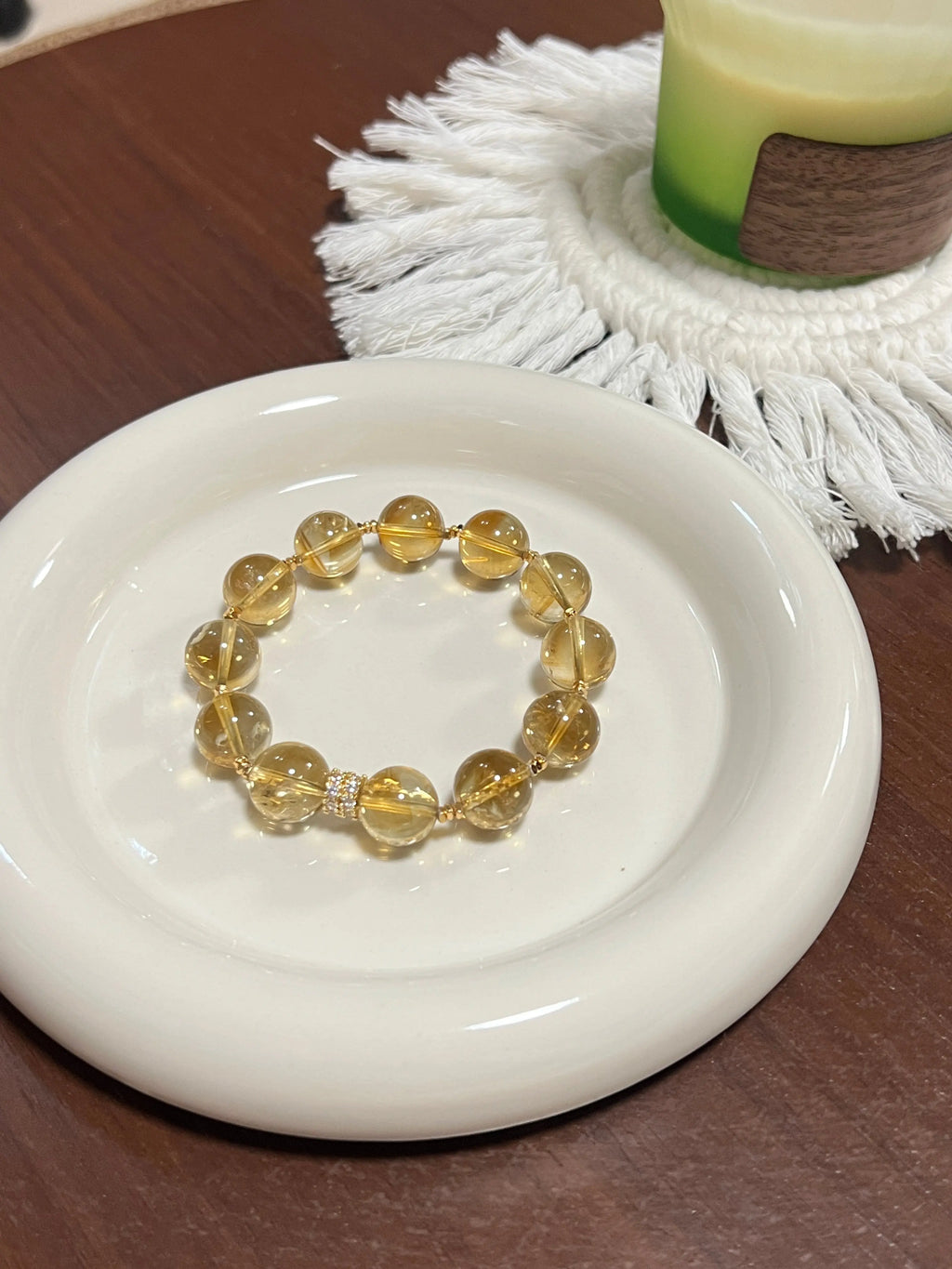 Golden Tager Crystal Prosperity Bracelet – 12mm Beads, Copper Gold-Plated Accents Miya Atelier-Shenzhen