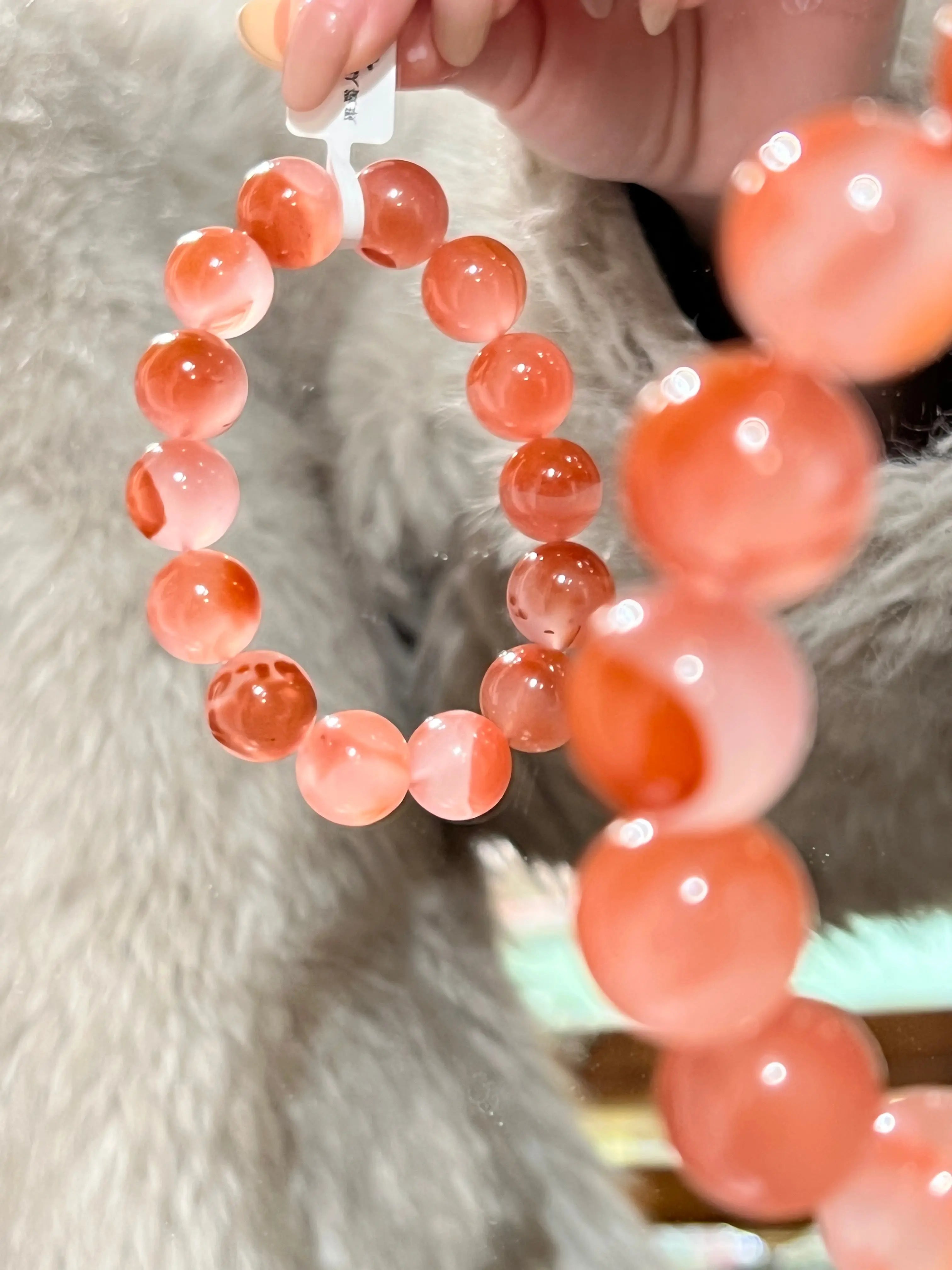 Icy-Run South Red Agate Bracelet – 15mm Beads, Year of the Horse Blessing Miya Atelier-Shenzhen