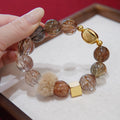 Black Gold Super Seven Bracelet – 15mm Beads, Copper Gold-Plated Accents Miya Atelier-Shenzhen