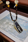 Sandalwood Guardian Angel Necklace – 925 Silver, Red Agate & Amber Miya Atelier-Shenzhen