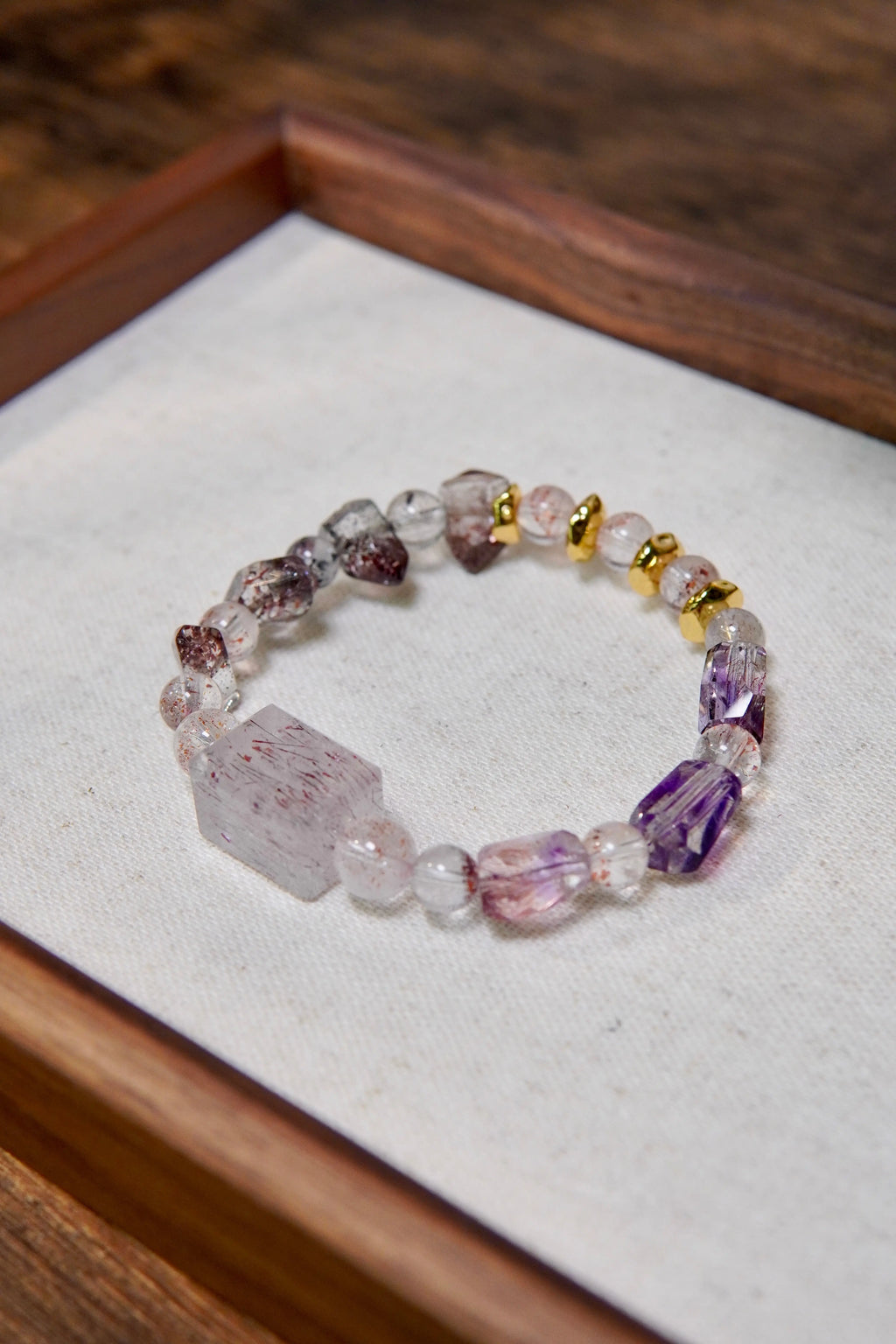 Super Seven Bracelet – 6-8mm Beads, Copper Gold-Plated Accents Miya Atelier-Shenzhen