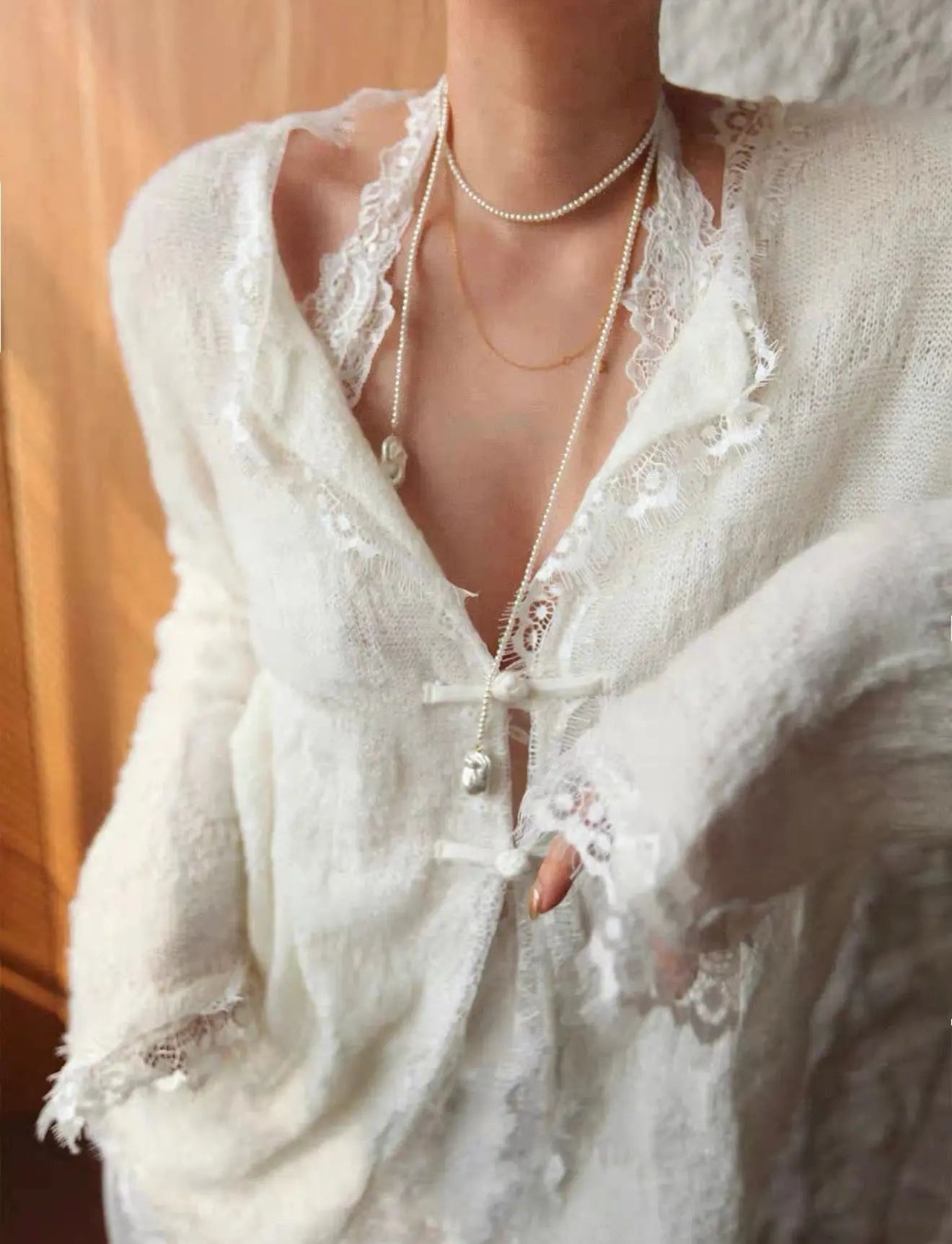 Eliou Extra-Long Baroque Pearl Sweater Chain