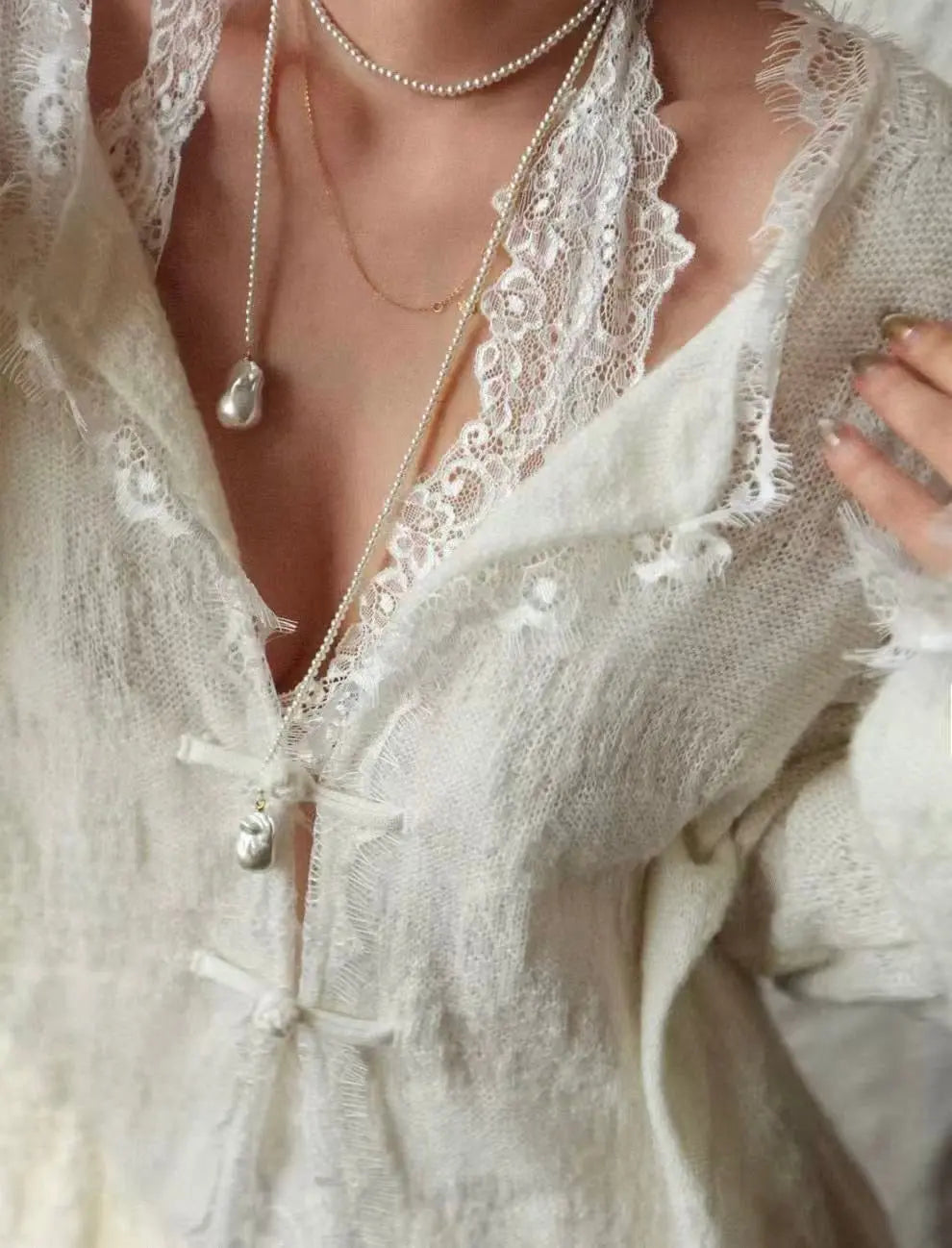 Eliou Extra-Long Baroque Pearl Sweater Chain