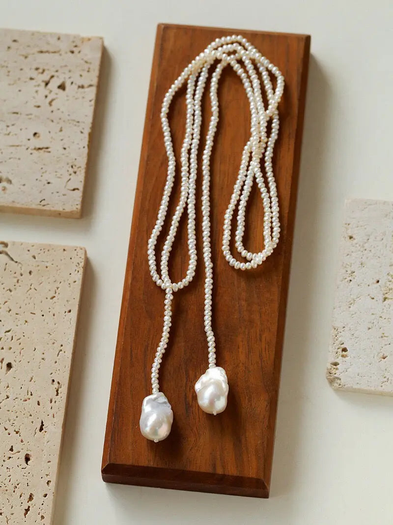 Eliou Extra-Long Baroque Pearl Sweater Chain