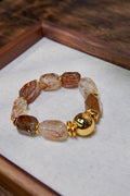 Black Gold Super Seven Bracelet – 12mm Beads, Copper Alloy Accents Miya Atelier-Shenzhen