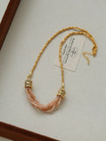Maison Clairon Natural Stone Smile Necklace – Adjustable Gold Chain, Multi-Stone Options Miya Atelier-Shenzhen