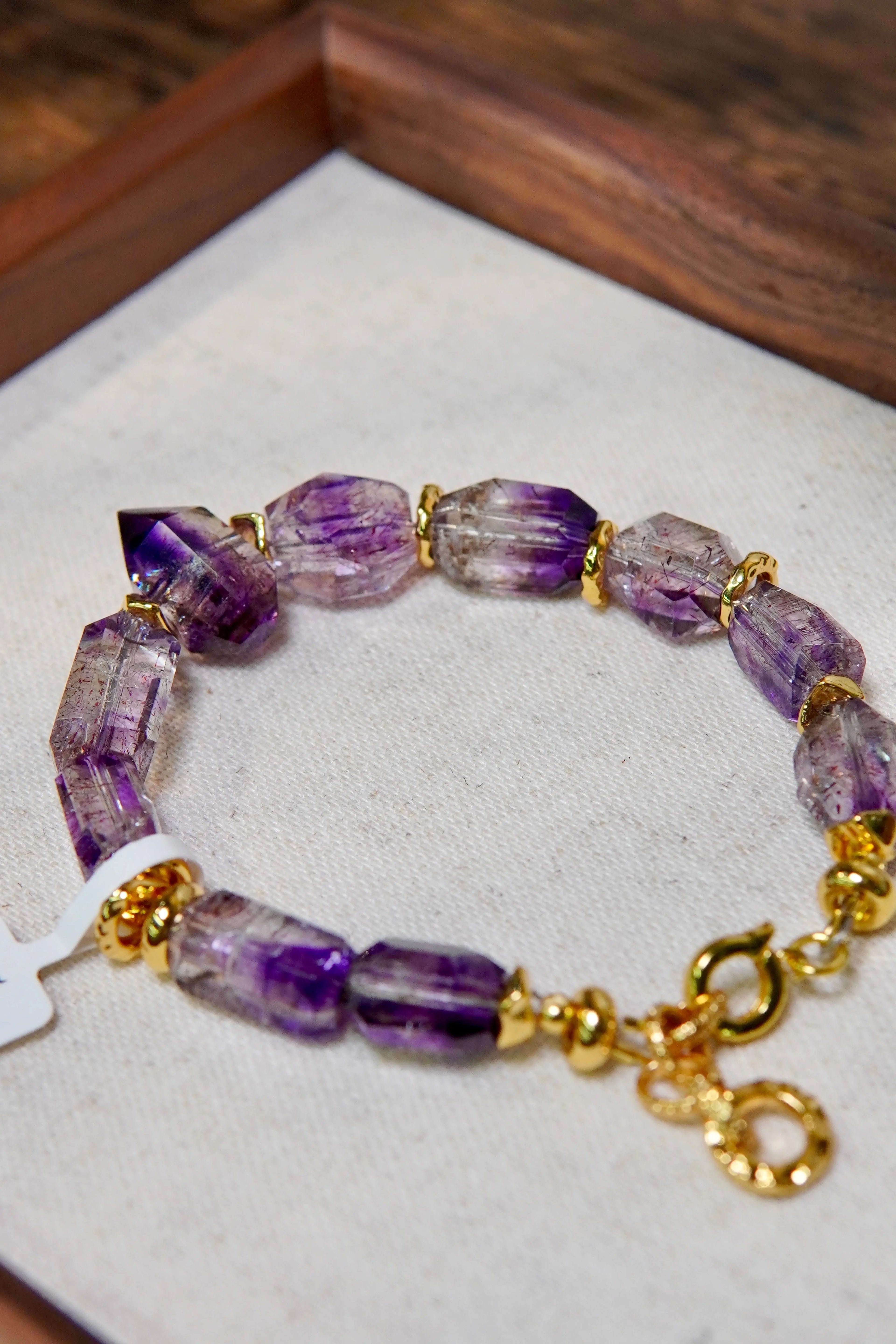 Super Seven Bracelet – 12mm Beads, Copper Alloy Accents Miya Atelier-Shenzhen