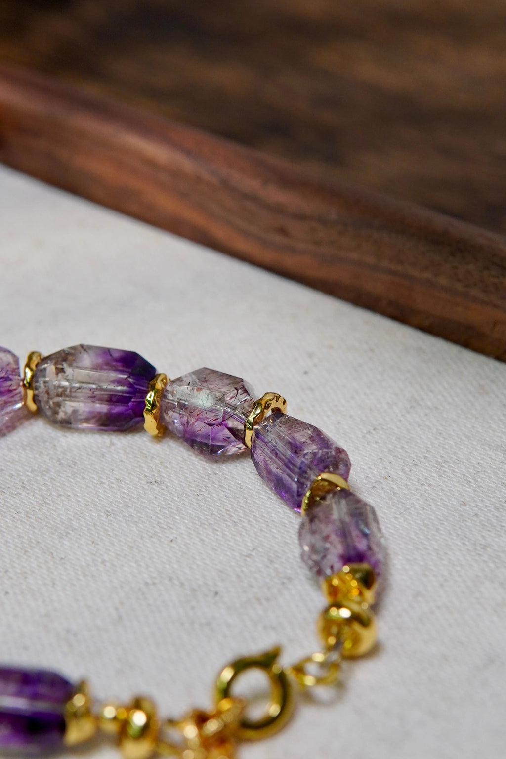 Super Seven Bracelet – 12mm Beads, Copper Alloy Accents Miya Atelier-Shenzhen