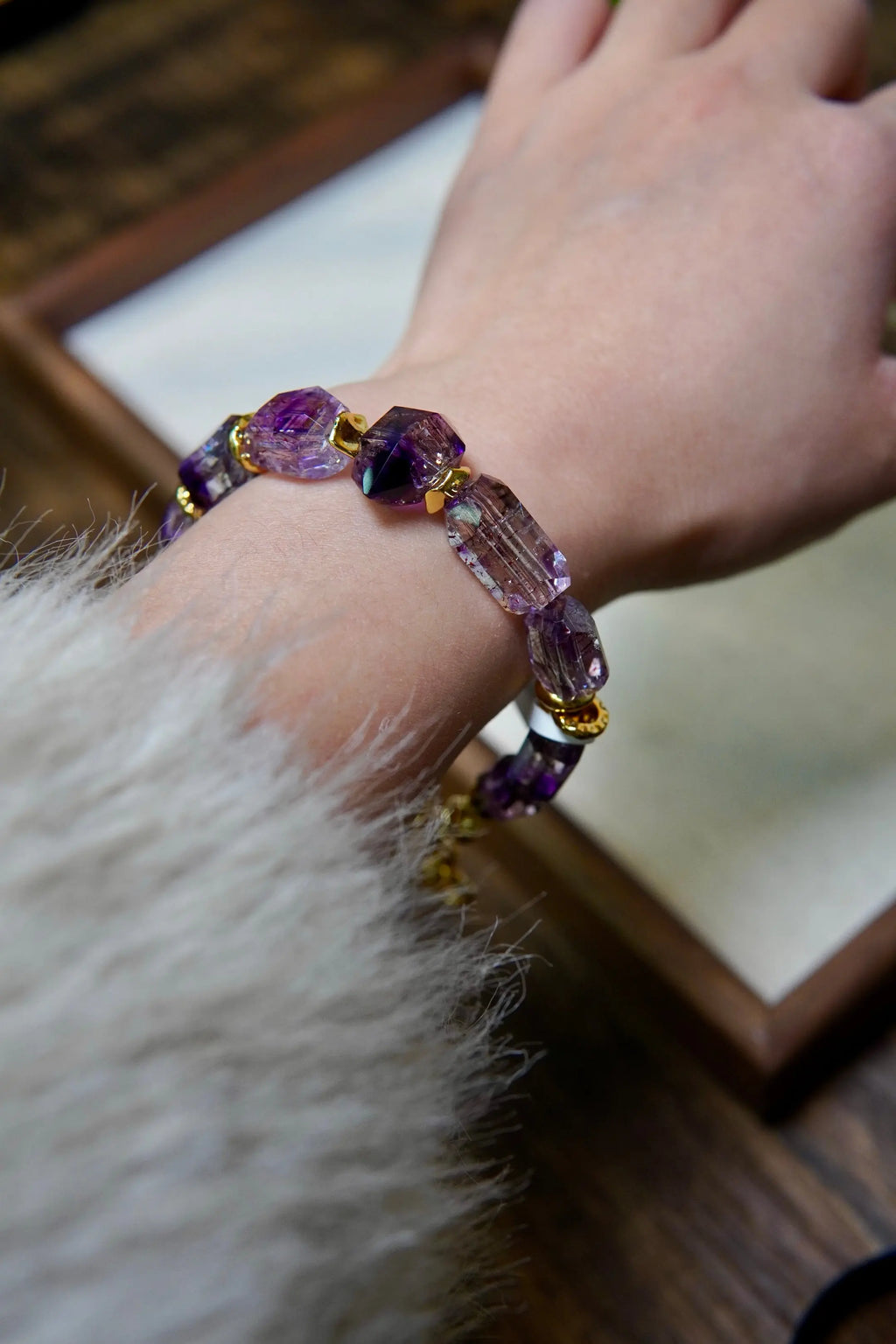 Super Seven Bracelet – 12mm Beads, Copper Alloy Accents Miya Atelier-Shenzhen