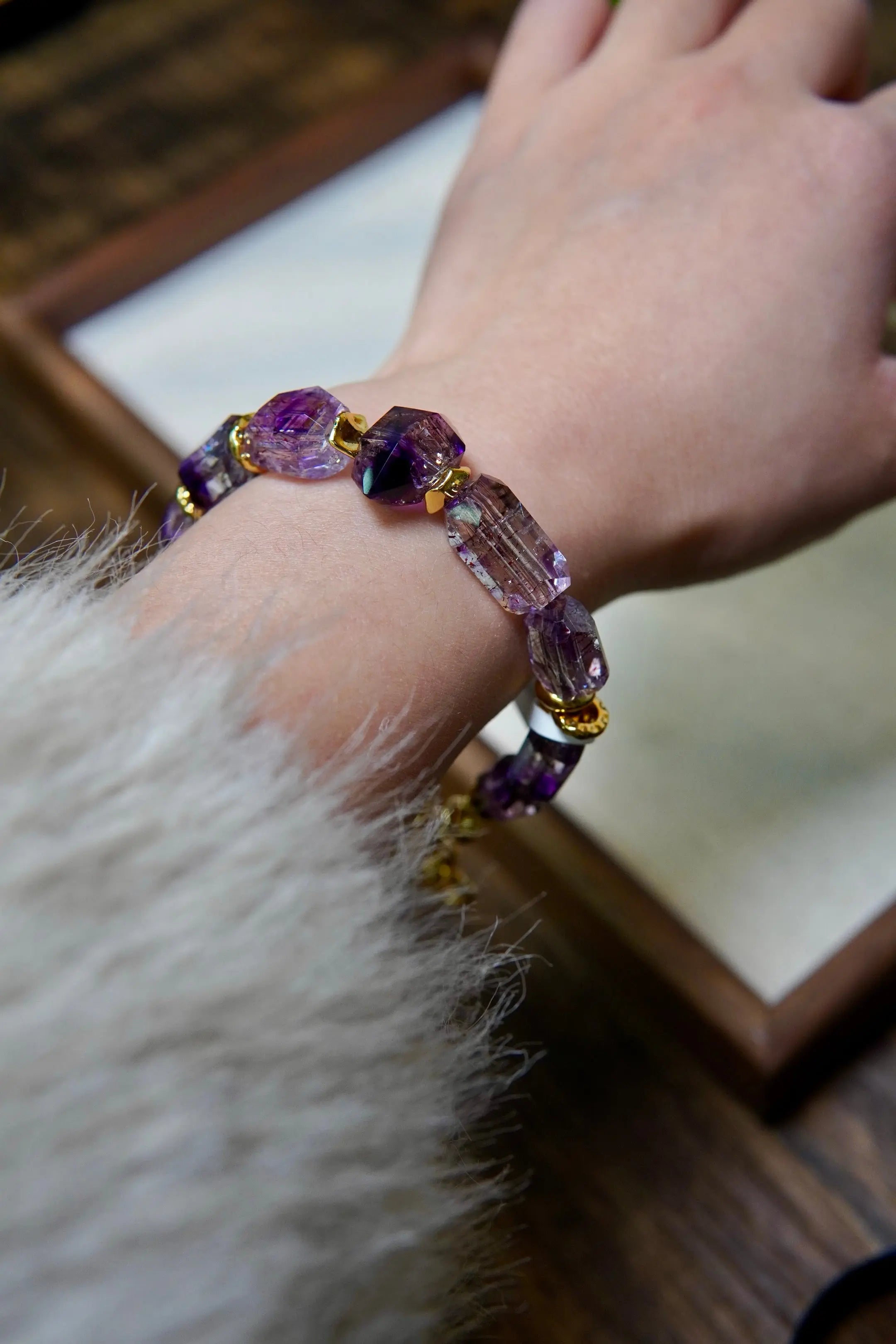 Super Seven Bracelet – 12mm Beads, Copper Alloy Accents Miya Atelier-Shenzhen