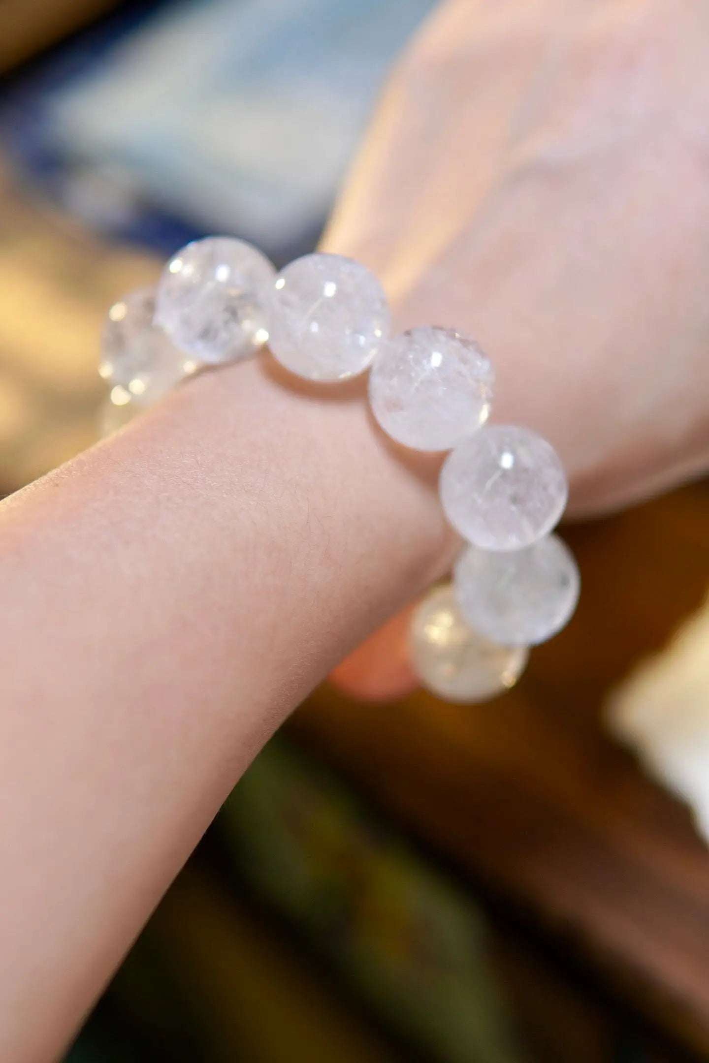 Clear Azeztulite · Yellow Fluorite · Rose Quartz Bracelet – 18mm Beads, Triple Blessing Miya Atelier-Shenzhen