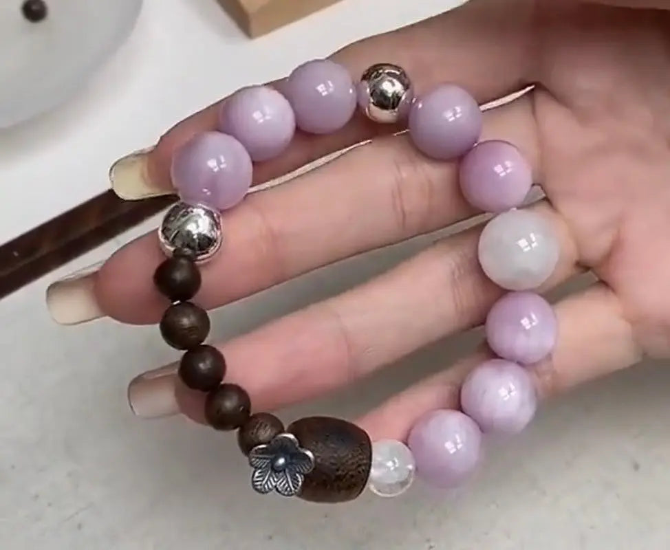 Heart-Healing Kunzite & Rare Kyara Agarwood Bracelet Miya Atelier-Shenzhen
