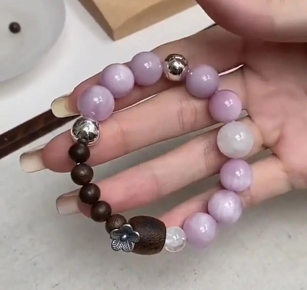 Heart-Healing Kunzite & Rare Kyara Agarwood Bracelet Miya Atelier-Shenzhen