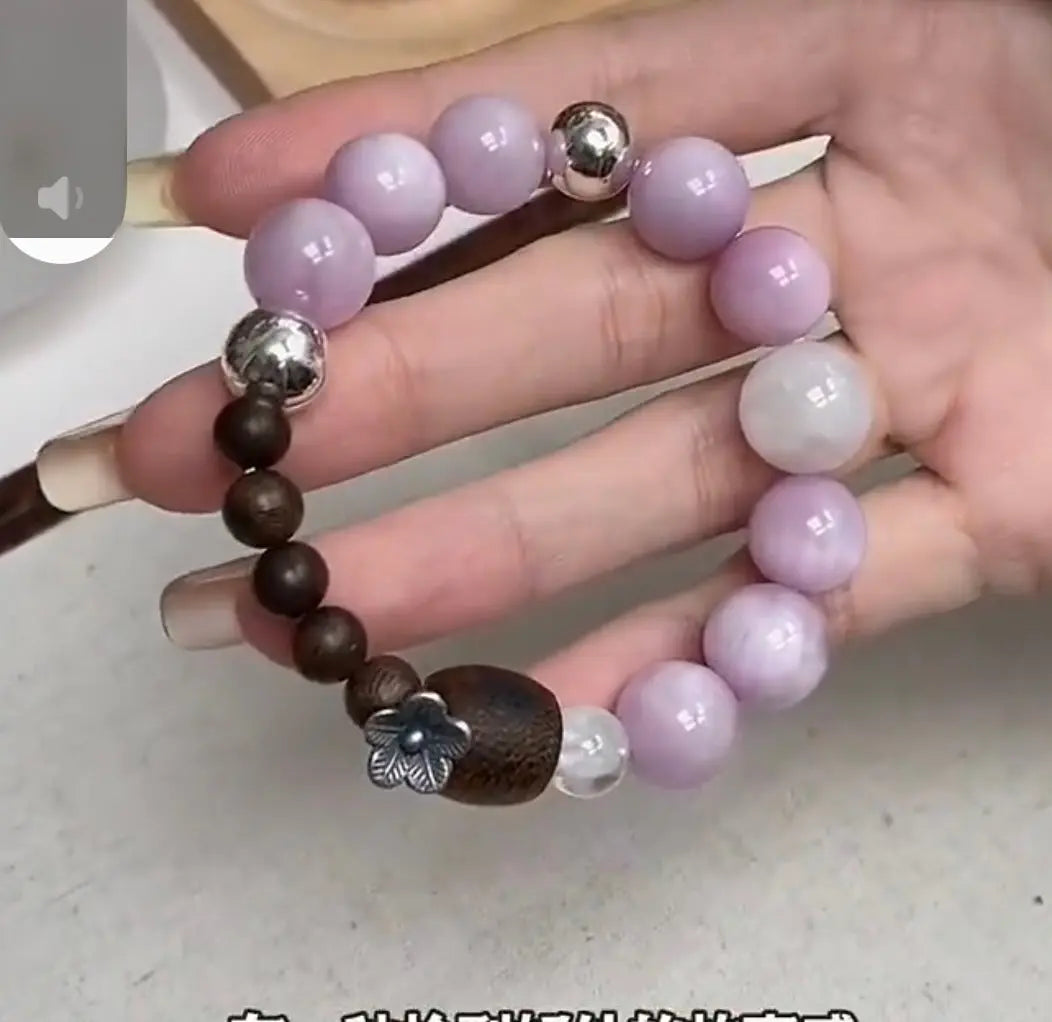 Heart-Healing Kunzite & Rare Kyara Agarwood Bracelet Miya Atelier-Shenzhen