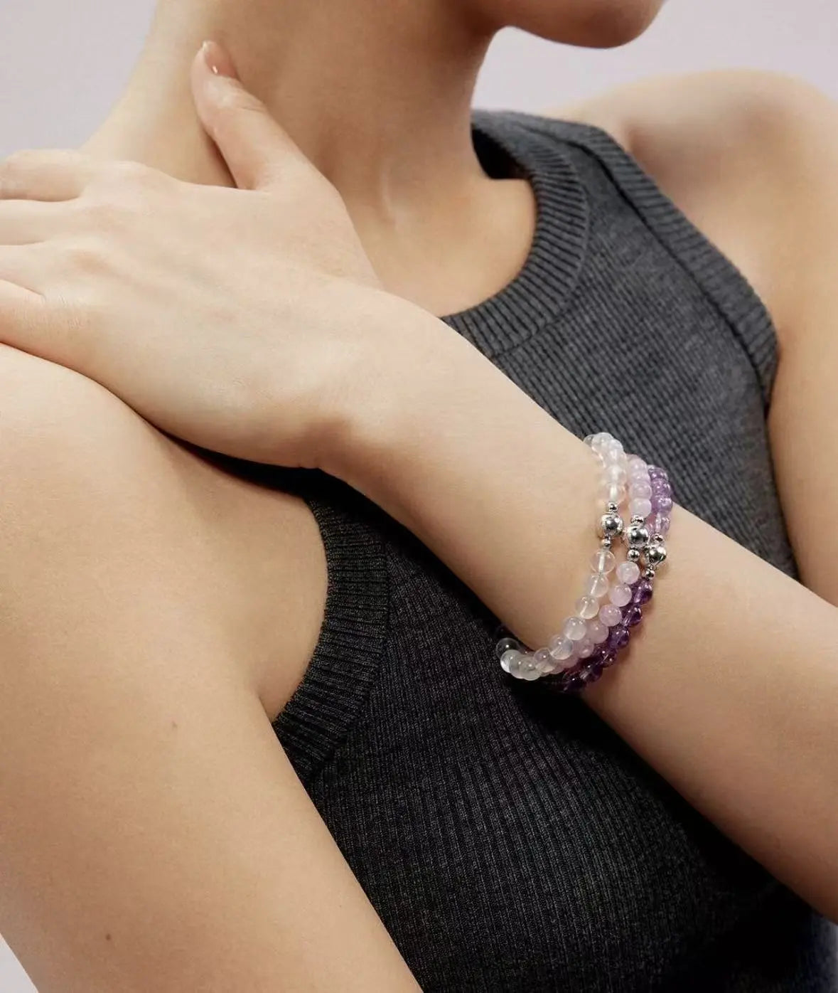 Gradient Purple Quartz Magnetic Bracelet