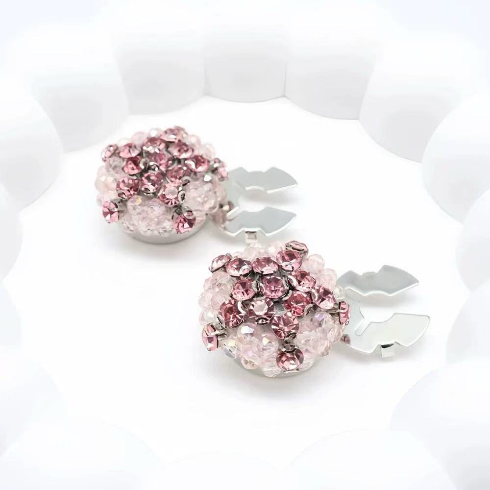 6 PCS-Pink Rhinestone Star Button Covers | Y2K Crystal Star Shirt Cufflinks Alternative