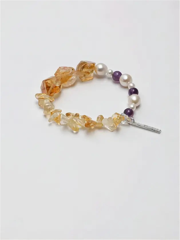 Golden Crystal & Violet Moon Bracelet Miya Atelier