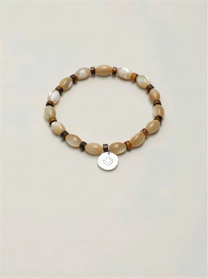 Shell Glow & Brown Shadow Bracelet Miya Atelier