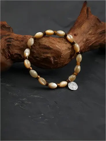 Shell Glow & Brown Shadow Bracelet Miya Atelier