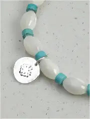 White Luminescence & Turquoise Bracelet Miya Atelier