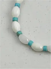 White Luminescence & Turquoise Bracelet Miya Atelier