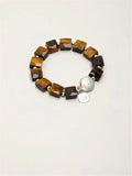 Golden Tiger & Pearl Tag Bracelet Miya Atelier