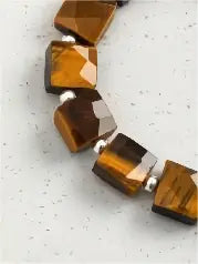 Golden Tiger & Pearl Tag Bracelet Miya Atelier