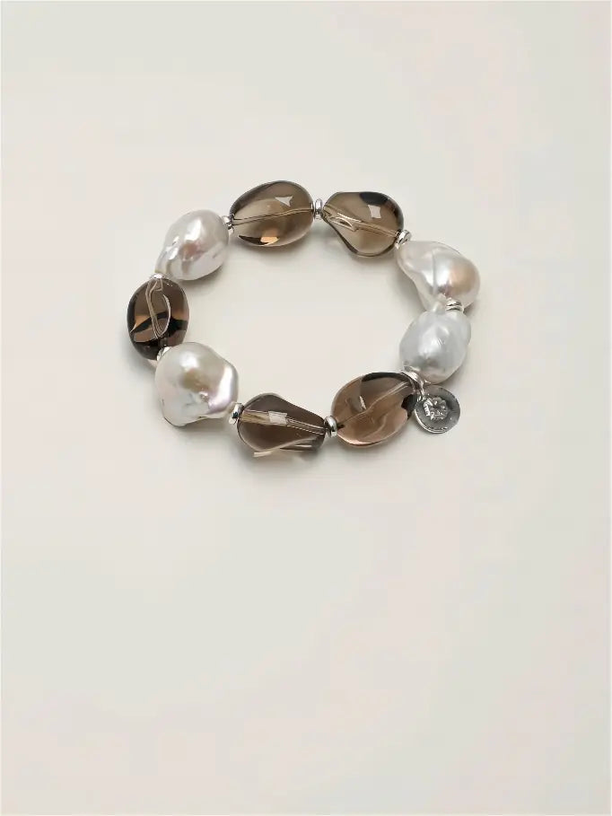Inky Crystal & Dream Pearl Bracelet Miya Atelier