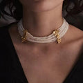 Natural Freshwater Pearl Choker | French Vintage Multi-Layer Necklace Miya Atelier-Shenzhen