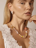 The Iridescent Dawn Stone Necklace Miya Atelier