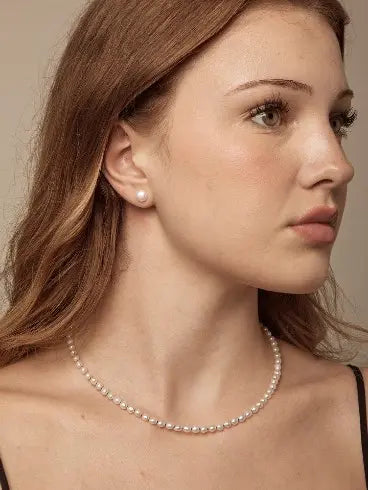 Solo Strand Freshwater Rice Pearl Necklace Miya Atelier
