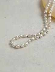 Solo Strand Freshwater Rice Pearl Necklace Miya Atelier