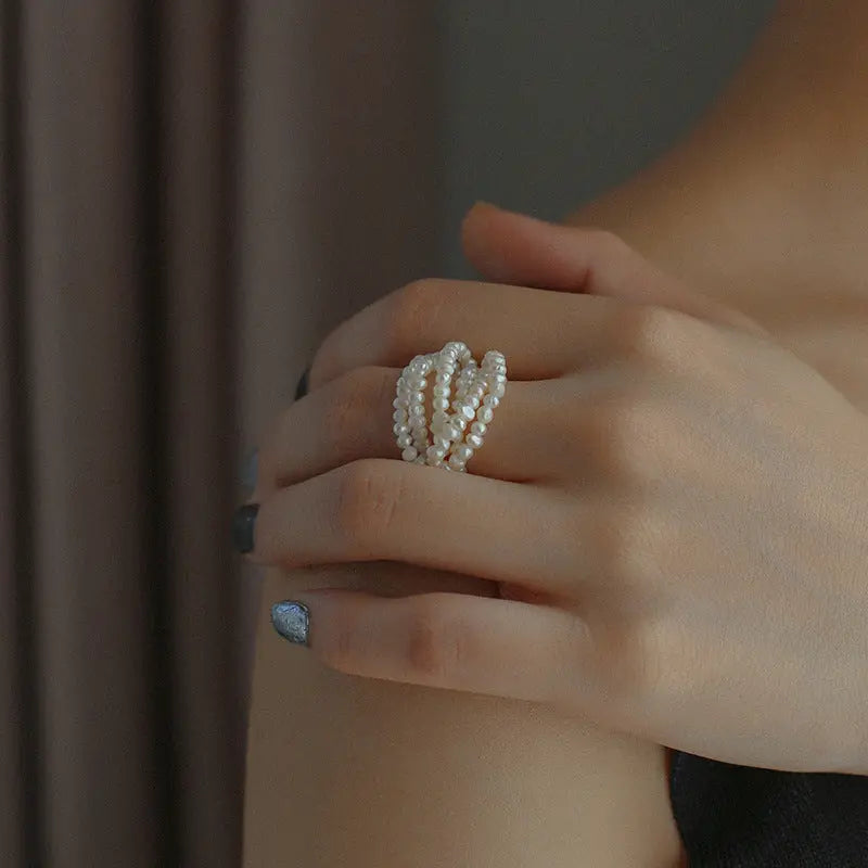 Woven Multi-Layer Rice Pearl Ring Miya Atelier-Shenzhen