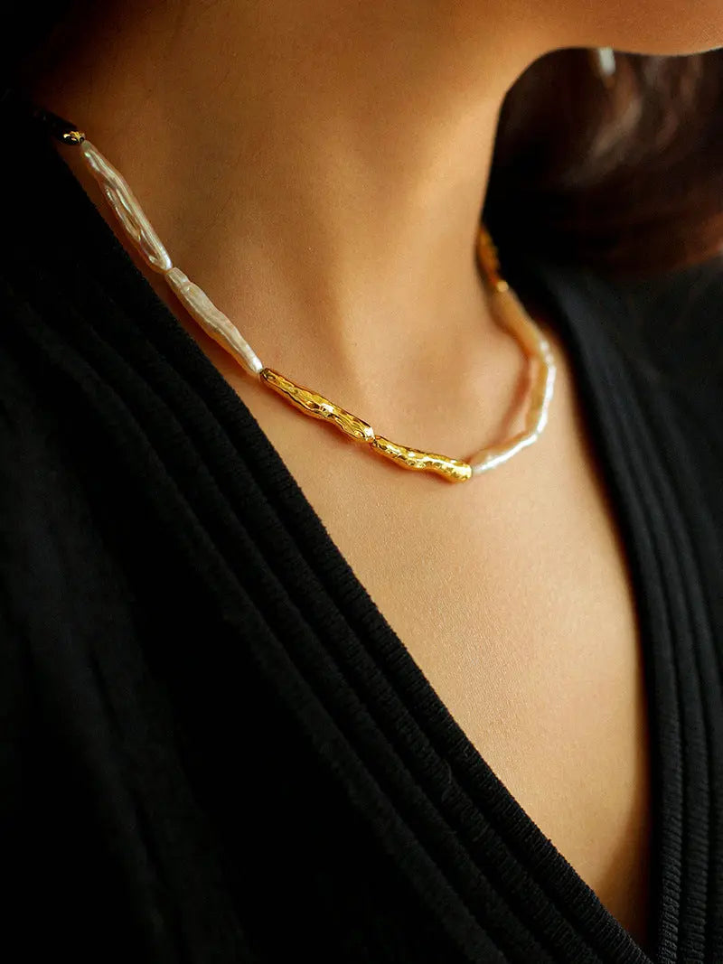 Stick Baroque Pearl Choker Necklace Miya Atelier-Shenzhen