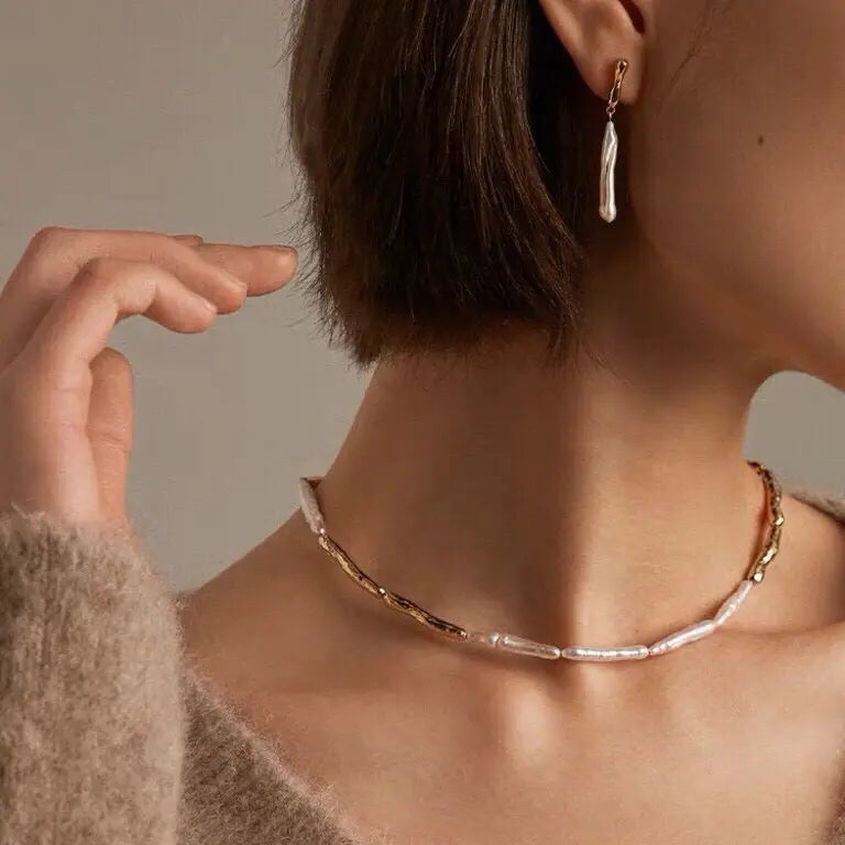 Stick Baroque Pearl Choker Necklace Miya Atelier-Shenzhen