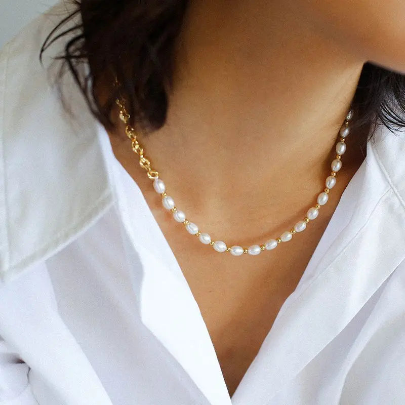Mixed Link Y-Shaped Choker Necklace Miya Atelier-Shenzhen