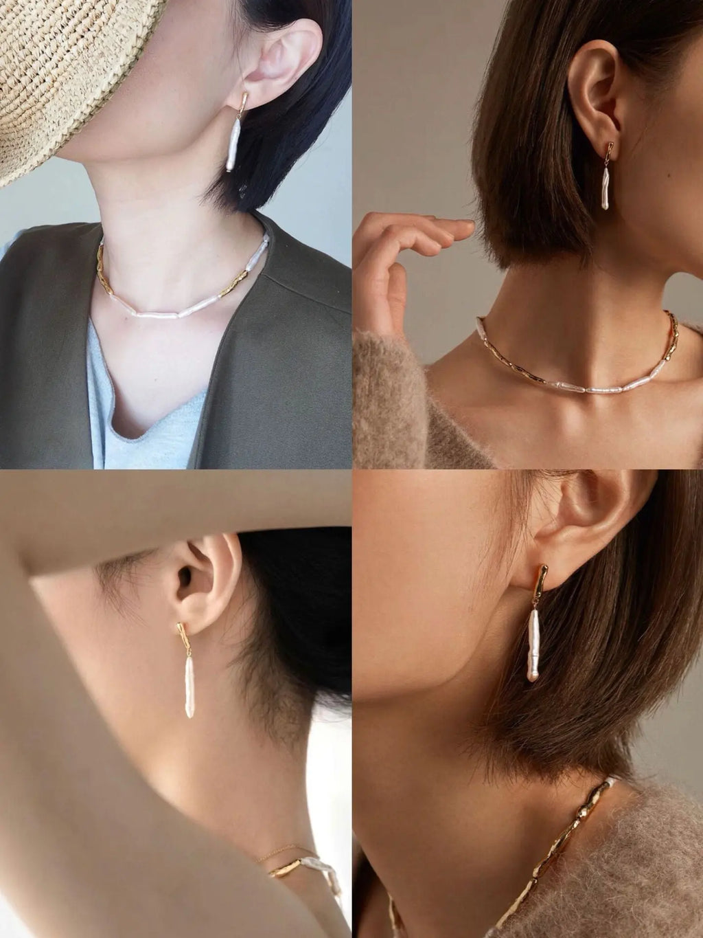 18K Gold Plated Baroque Pearl Earrings, 925 Silver Needles Miya Atelier-Shenzhen