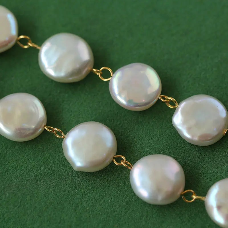 Button-Shaped Baroque Pearl Drop Earrings Miya Atelier-Shenzhen